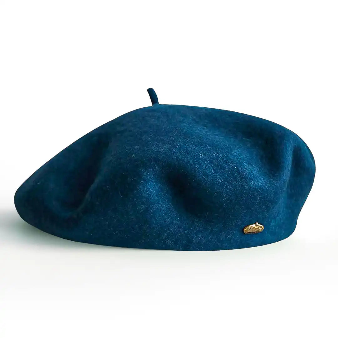 béret basque femme en laine mélangée bleu canard - La Maison du Béret