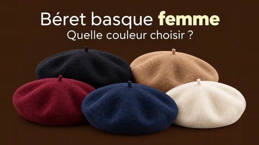 Cinq bérets basques femme : noir, camel, bordeaux, bleu marine et blanc cassé