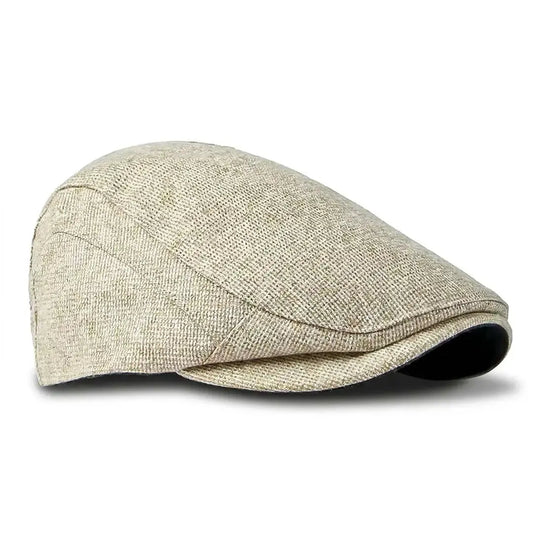 Béret casquette beige vue de côté
