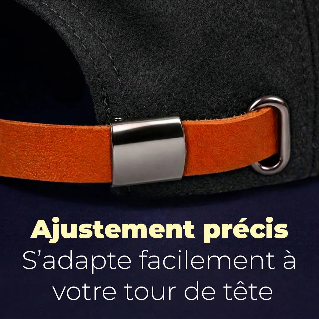 Détail du système d’ajustement du béret casquette
