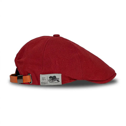 Béret casquette homme en coton rouge ajustable