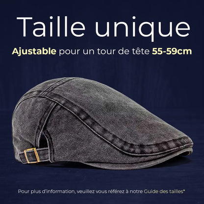 Béret casquette en coton ajustable pour tour de tête 54-59 cm
