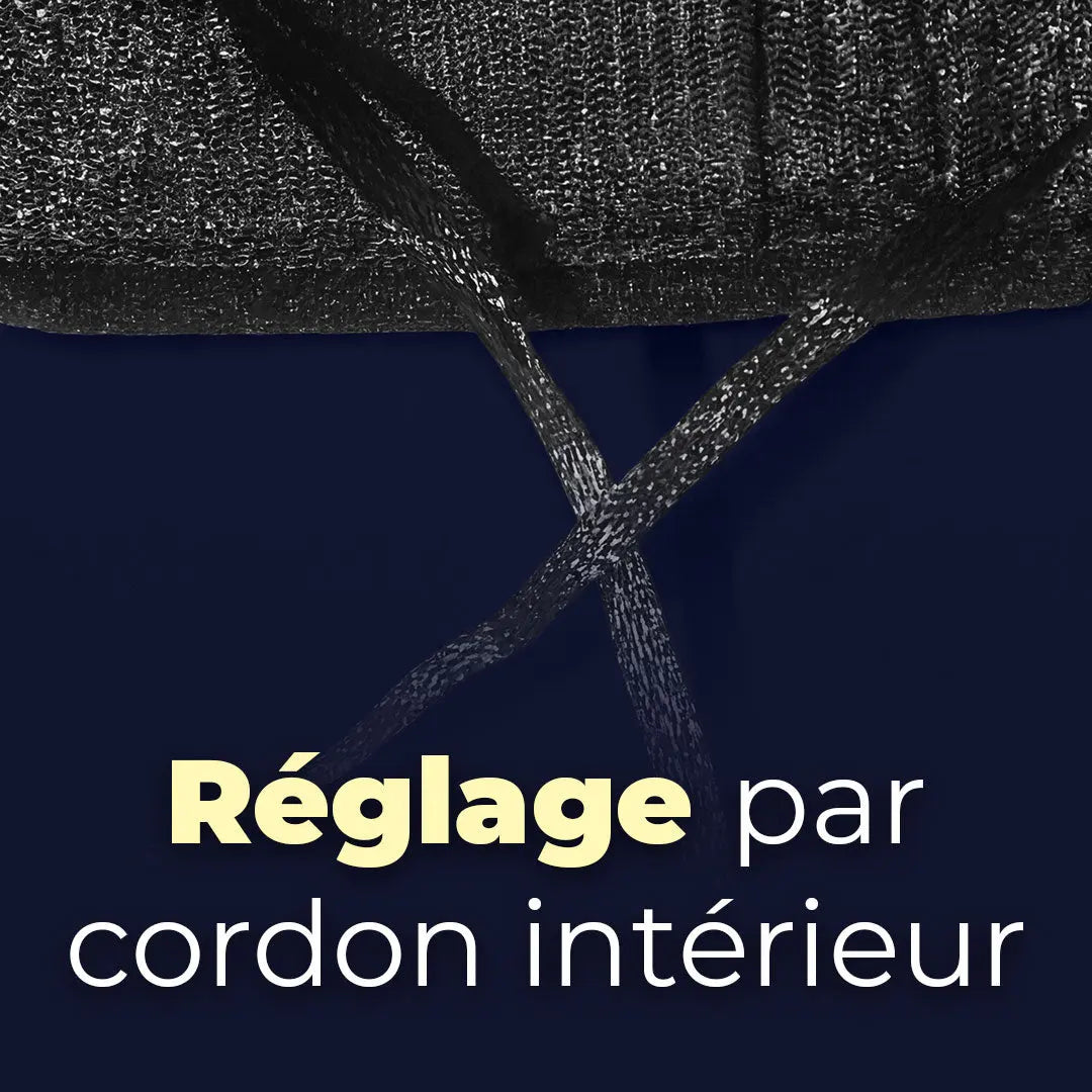 Détail du cordon de réglage intérieur du béret gavroche
