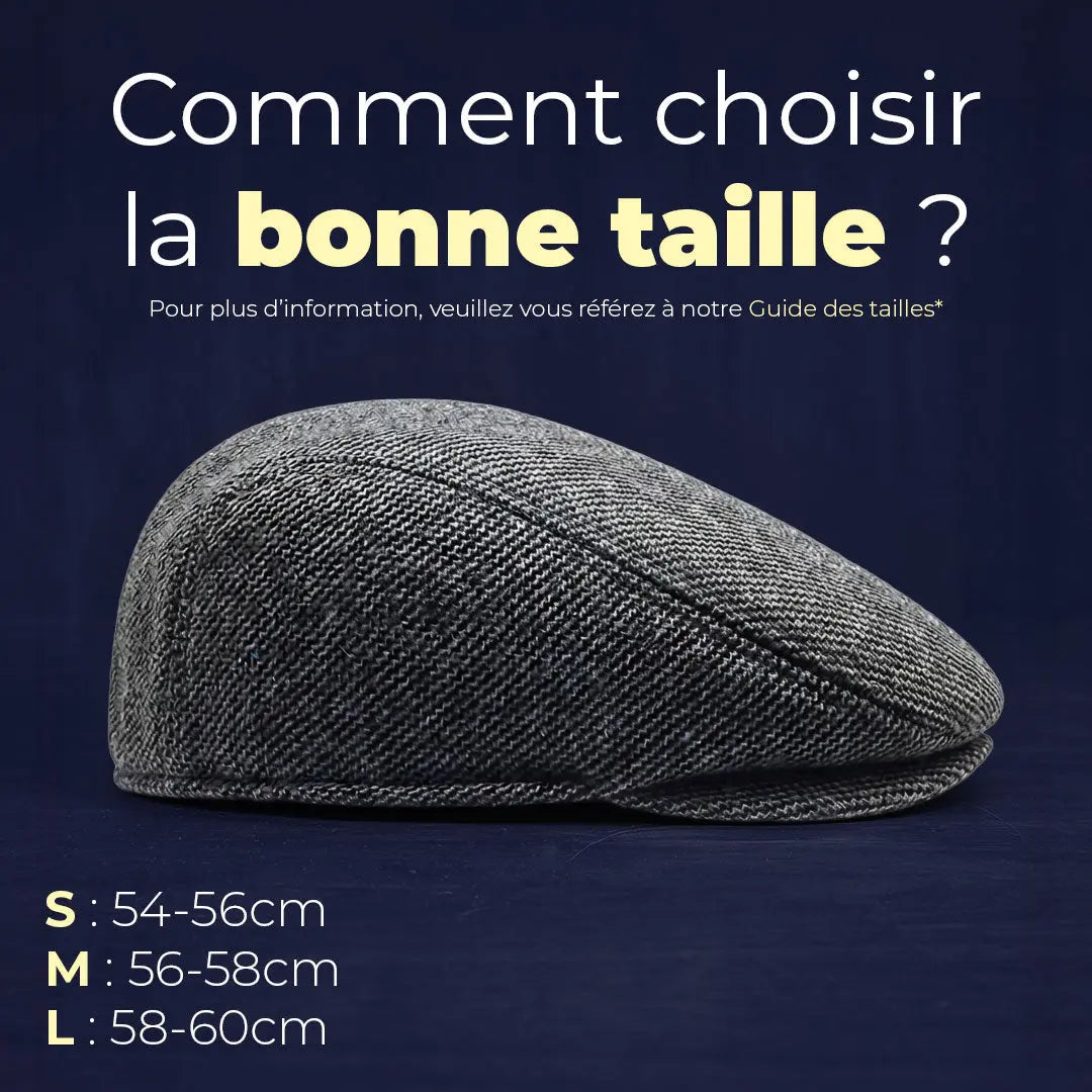 Guide des tailles béret casquette homme avec protège-oreilles