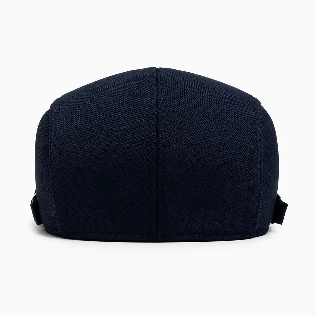 Béret casquette Rodolphe en polyester bleu marine, vue de dos
