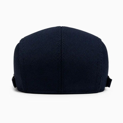 Béret casquette Rodolphe en polyester bleu marine, vue de dos