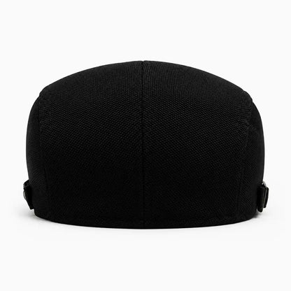 Béret casquette Rodolphe en polyester noir, vue de dos