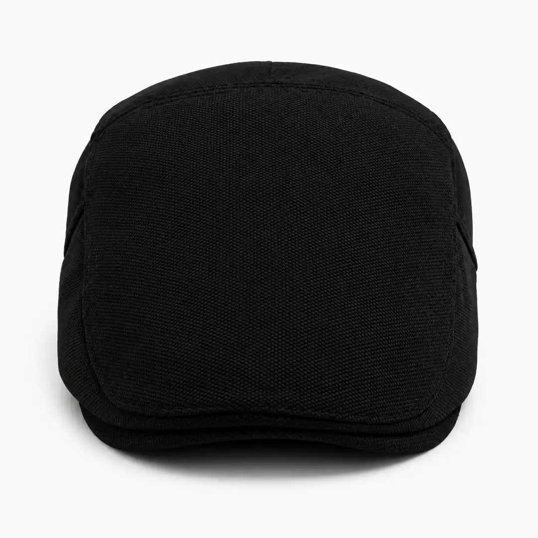 Béret casquette Rodolphe en polyester noir, vue de face