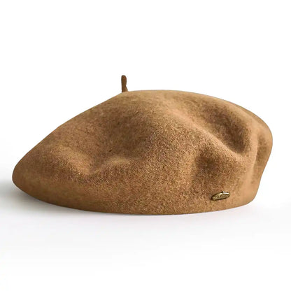 béret basque femme en laine mélangée marron camel - La Maison du Béret