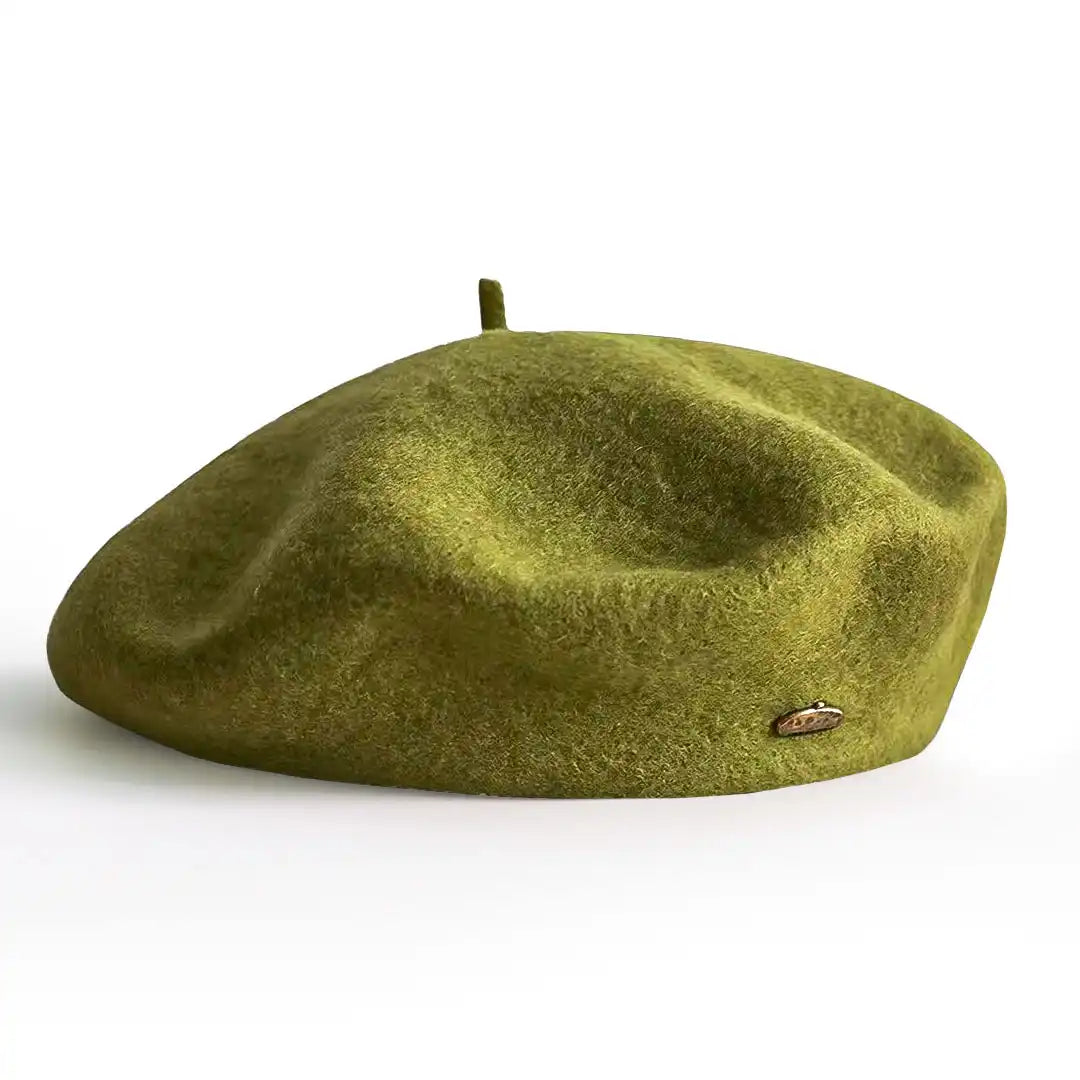 béret basque femme en laine mélangée vert kaki - La Maison du Béret