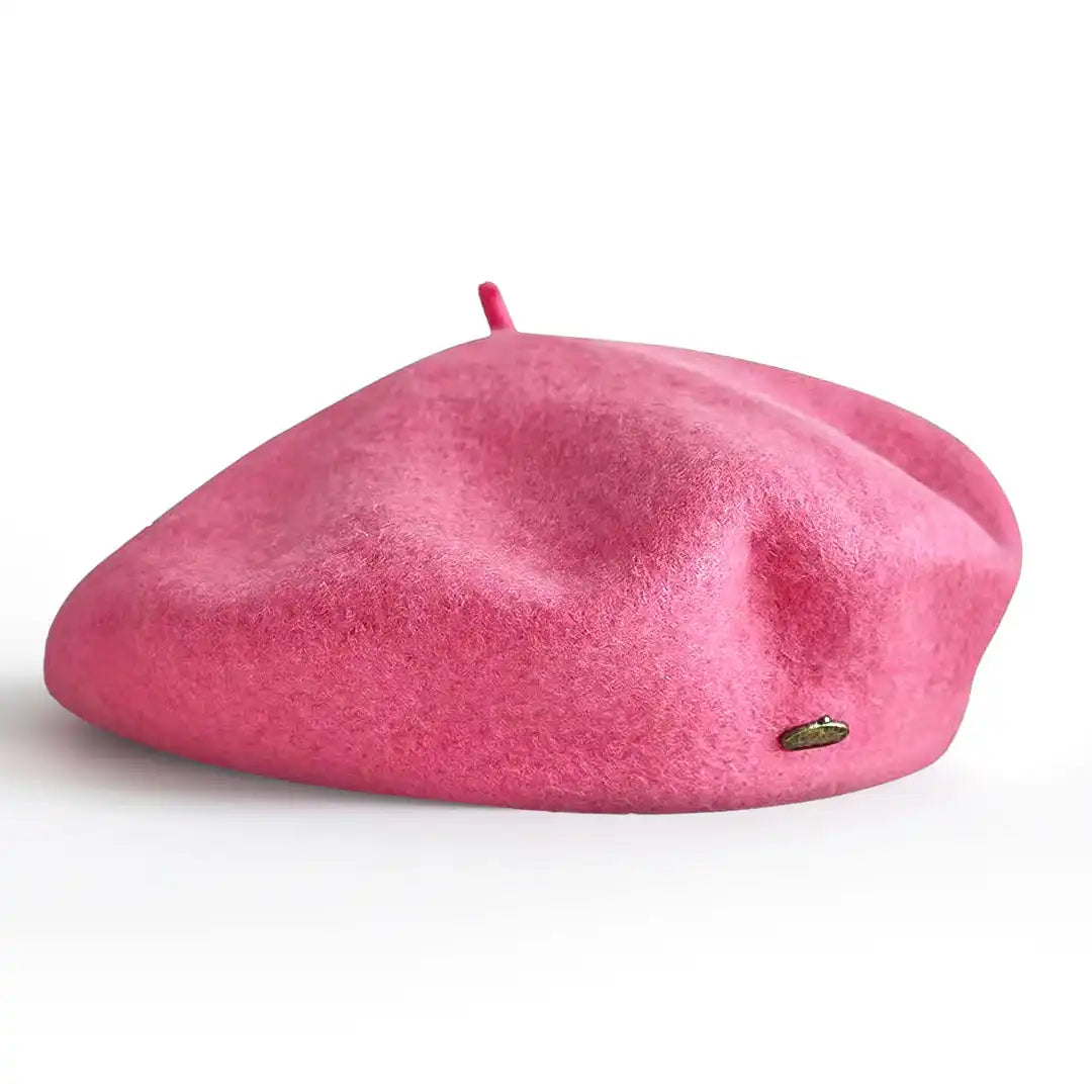 béret basque femme en laine mélangée marron rose - La Maison du Béret