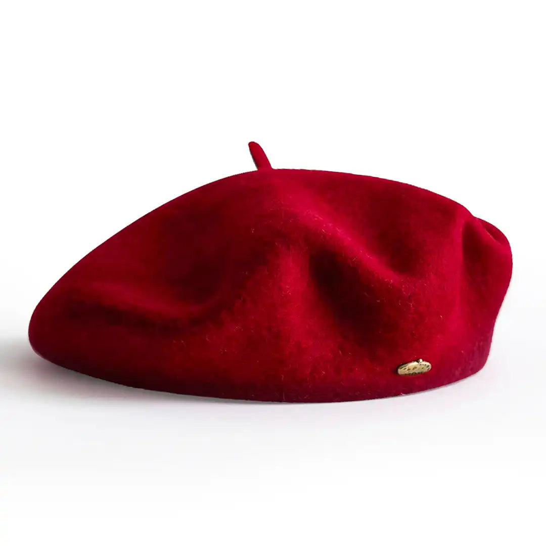 béret basque femme en laine mélangée marron rouge bordeaux - La Maison du Béret