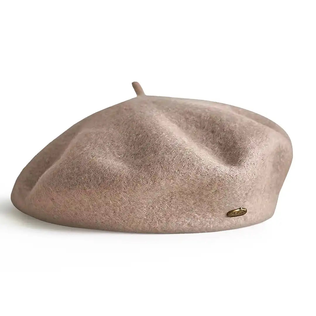 béret basque femme en laine mélangée marron taupe - La Maison du Béret