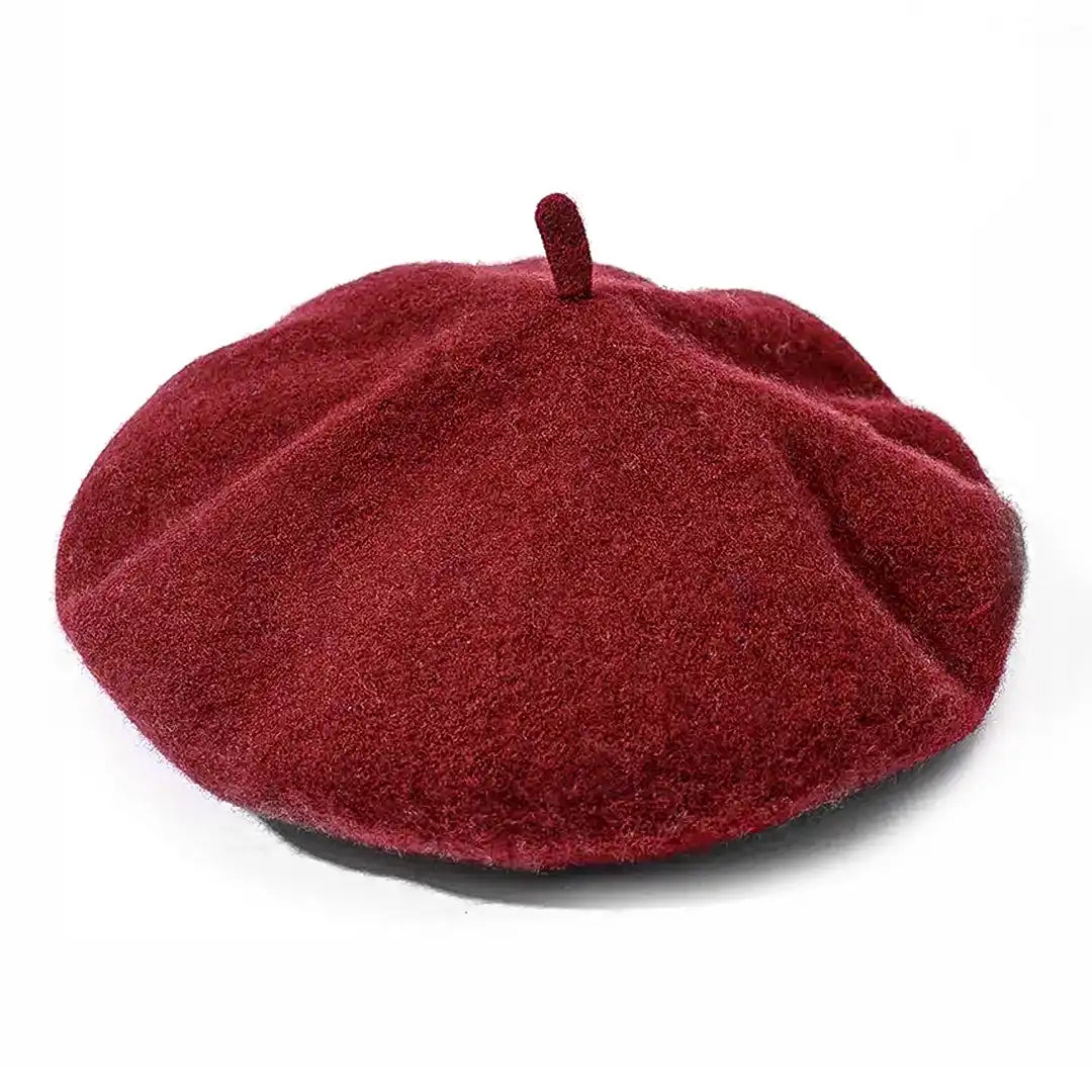 béret basque femme en laine rouge fonce Cynthia - La Maison du Béret