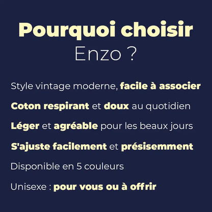 Beret casquette unisexe 100% coton réglable | Enzo