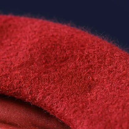 détail matière laine mélangée béret basque femme rouge Marie - La Maison du Béret
