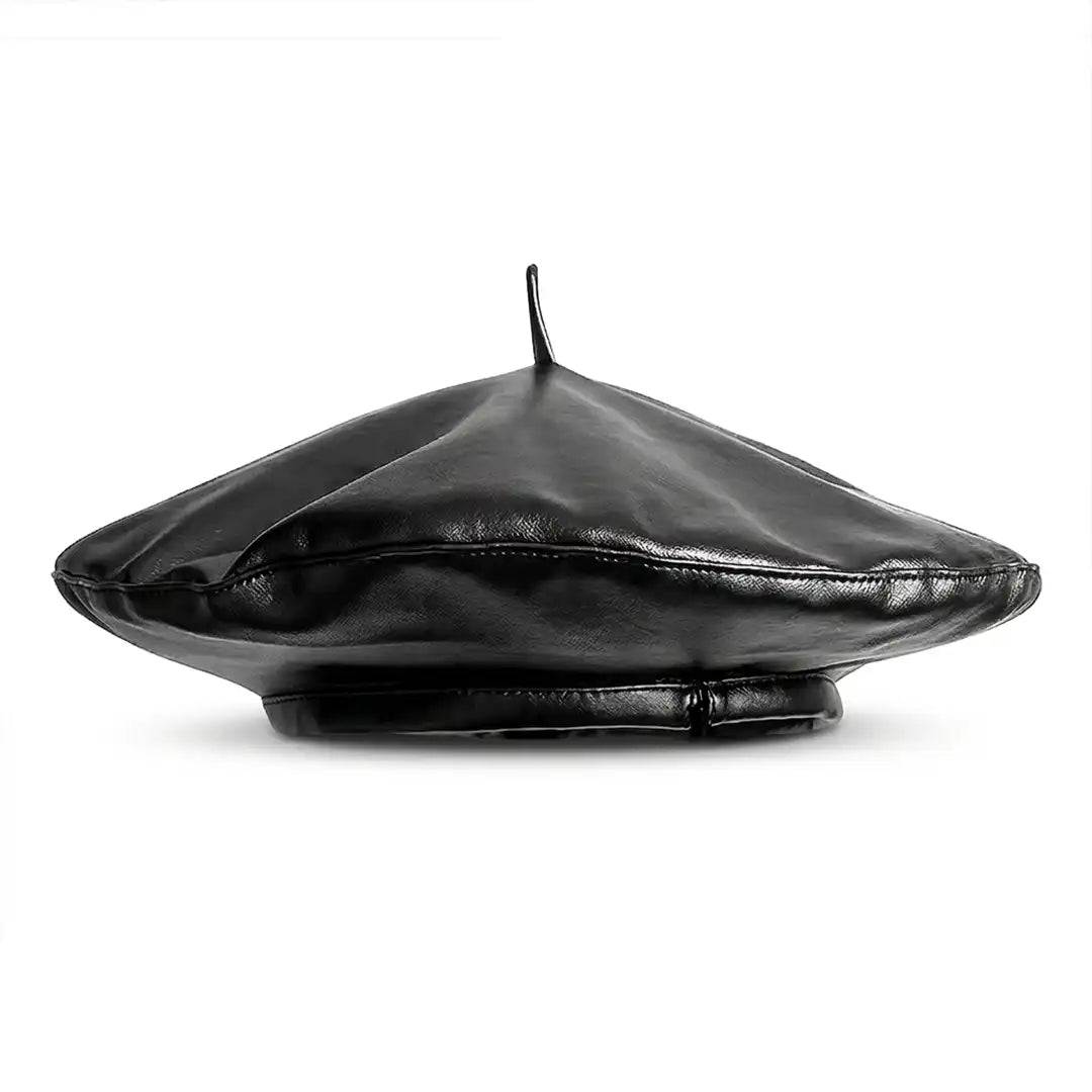 Béret basque femme simili cuir noir Anna taille unique - La Maison du Béret