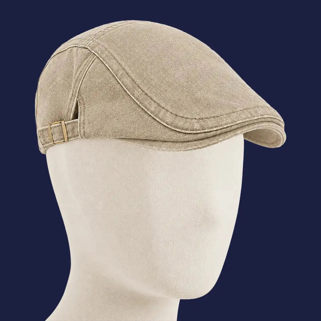 Béret casquette Anthony Beige sable - porté