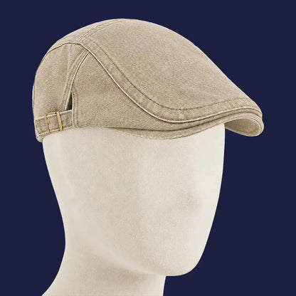 Béret casquette Anthony Beige sable - porté