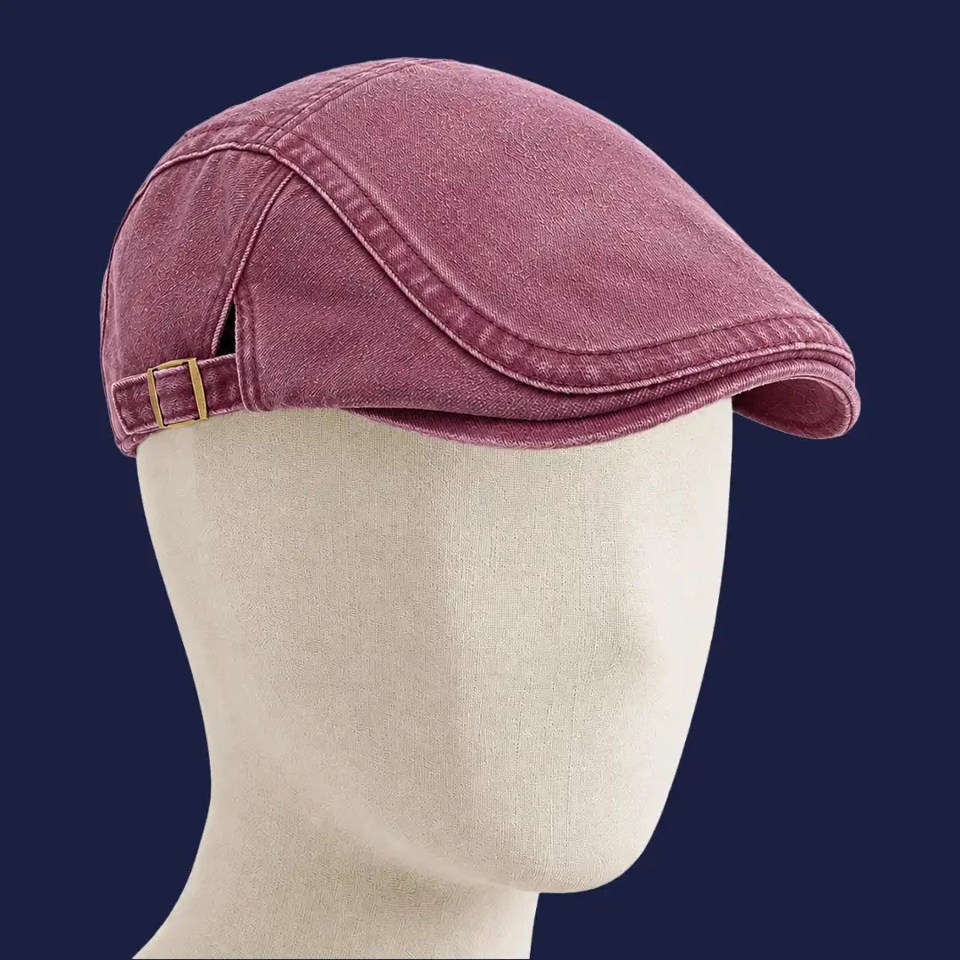 Béret casquette Anthony Rouge rosé - porté