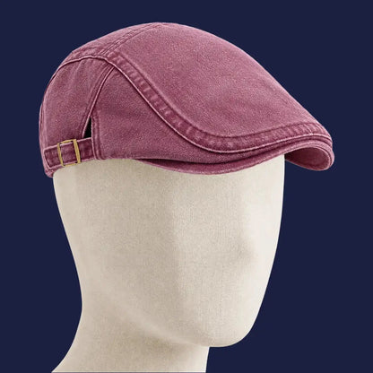Béret casquette Anthony Rouge rosé - porté