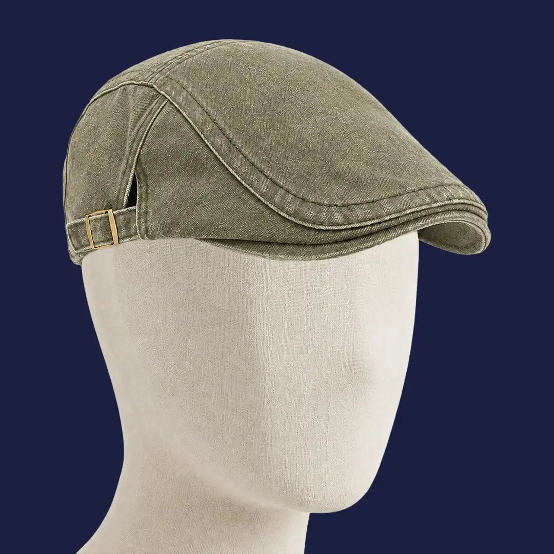 Béret casquette Anthony Vert kaki - porté