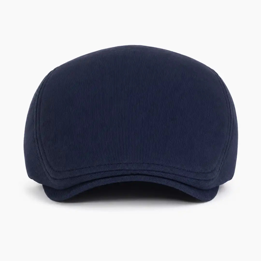 Béret casquette Christophe en coton bleu marine, vue de face