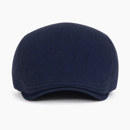 Béret casquette Christophe en coton bleu marine, vue de face