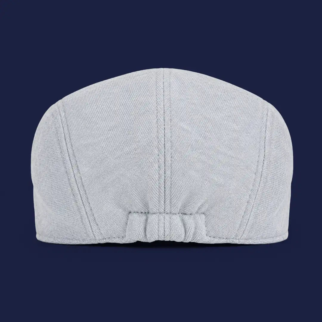 Béret casquette Christophe en coton gris clair, vue de dos