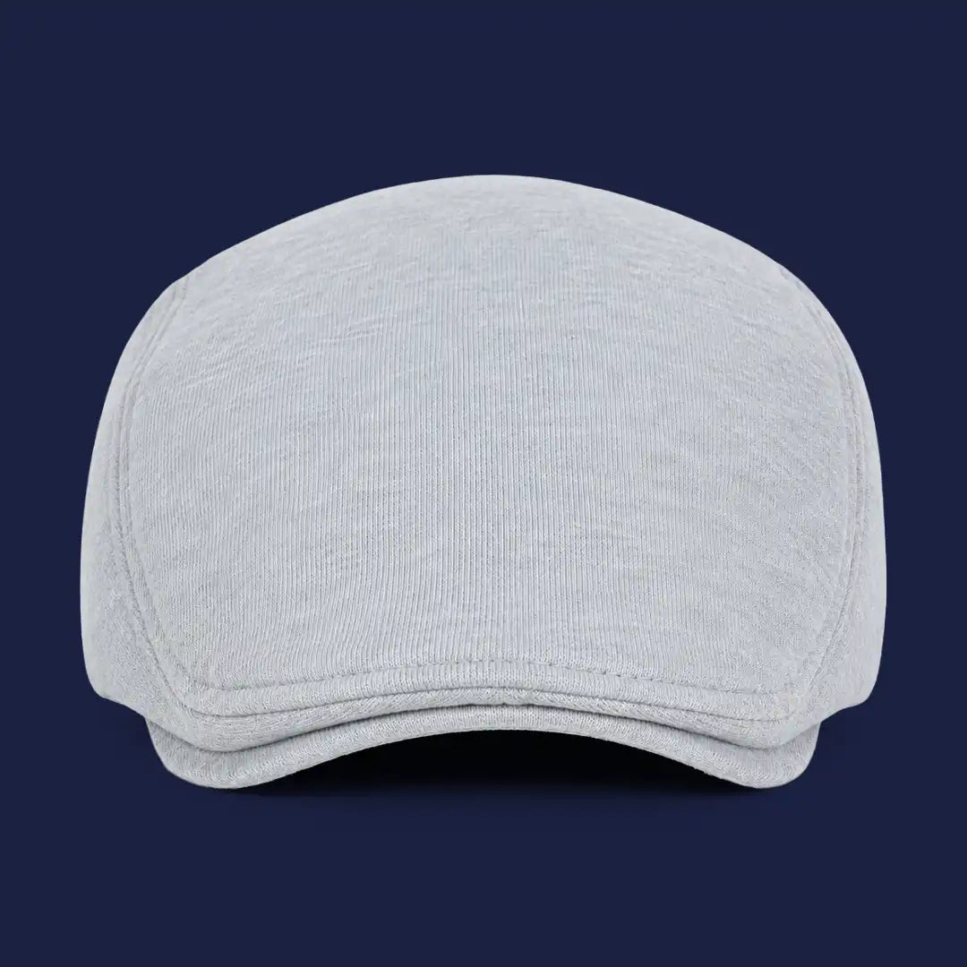 Béret casquette Christophe en coton gris clair, vue de face