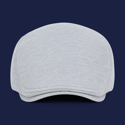 Béret casquette Christophe en coton gris clair, vue de face