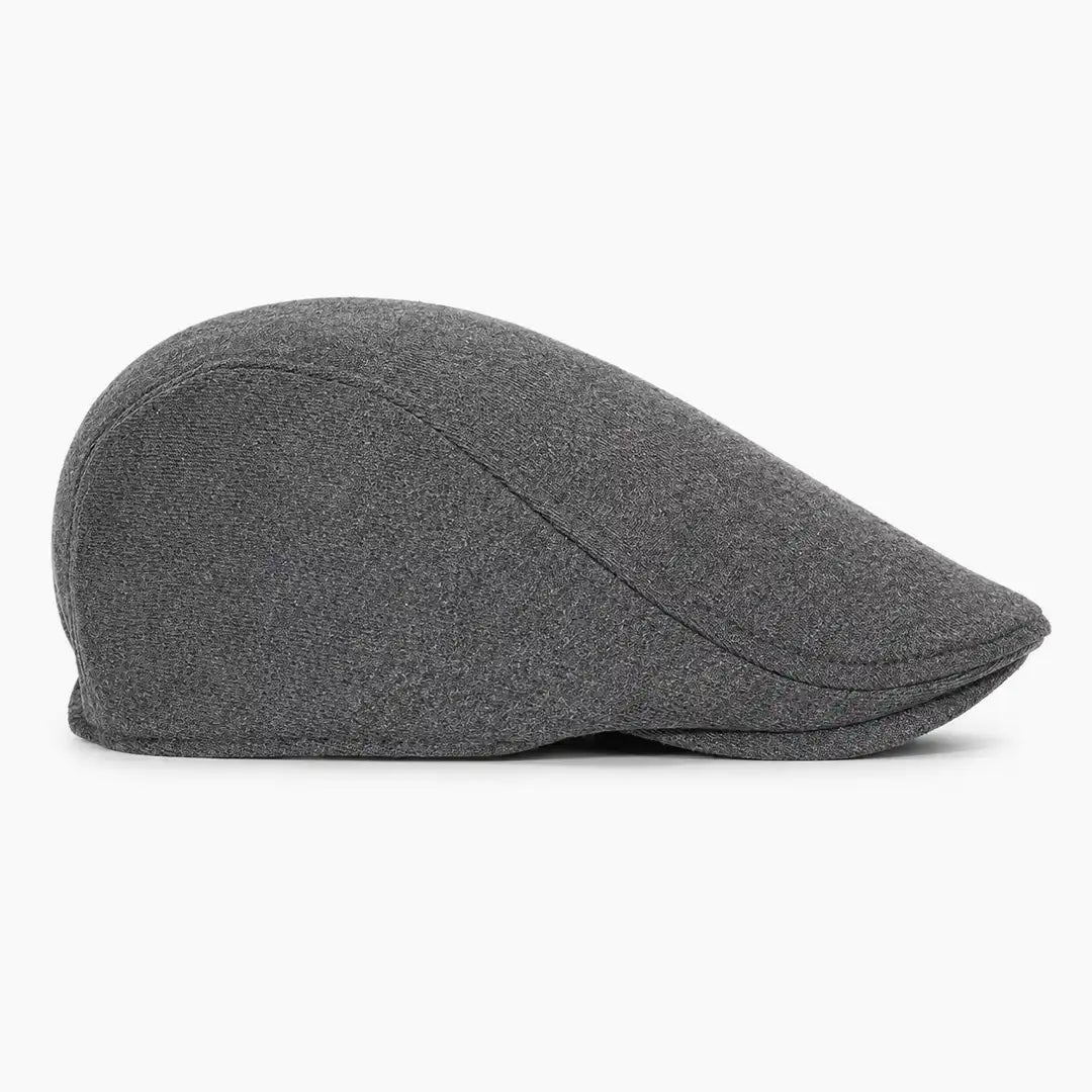 Béret casquette Christophe en coton gris foncé, vue de côté