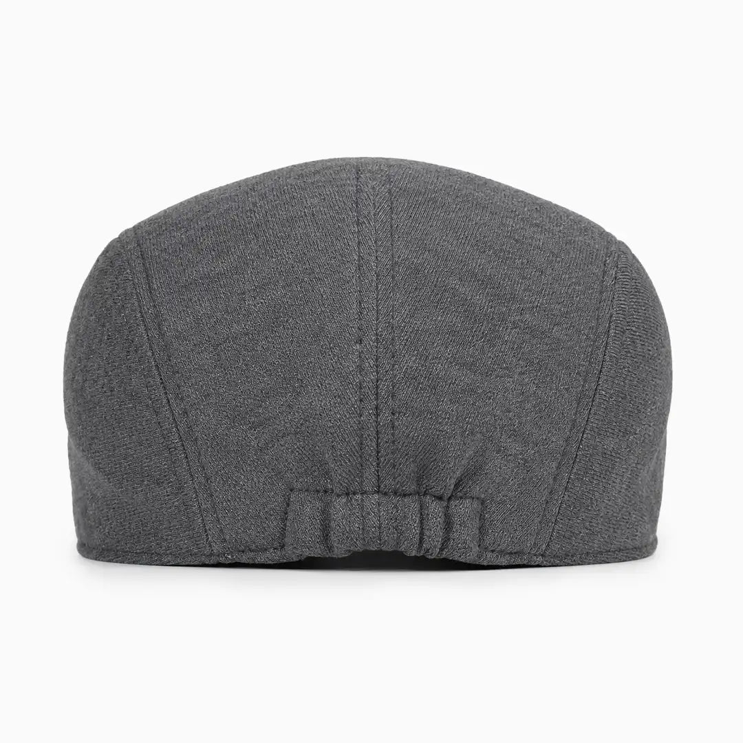 Béret casquette Christophe en coton gris foncé, vue de dos