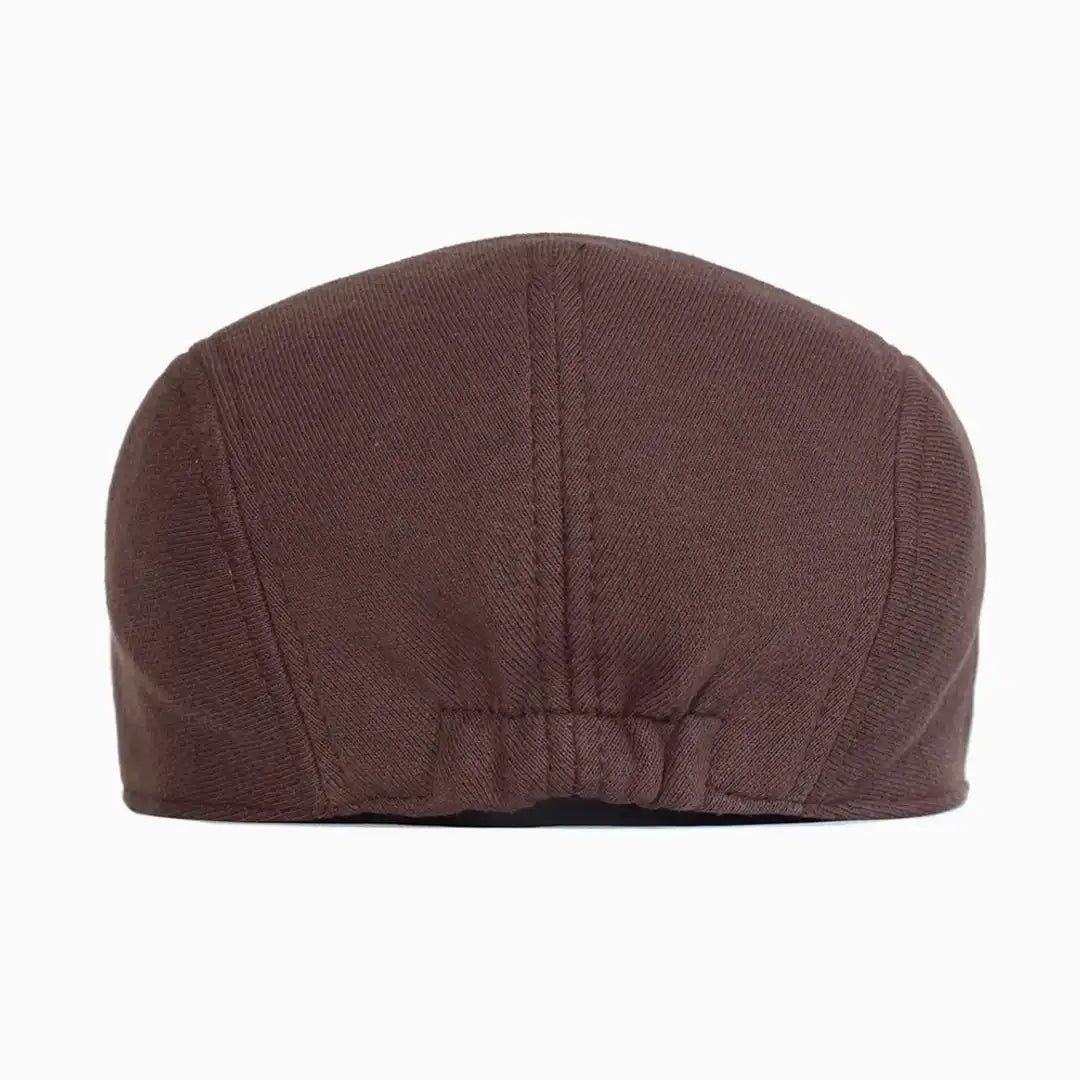 Béret casquette Christophe en coton marron, vue de dos