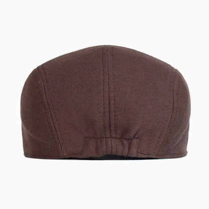 Béret casquette Christophe en coton marron, vue de dos