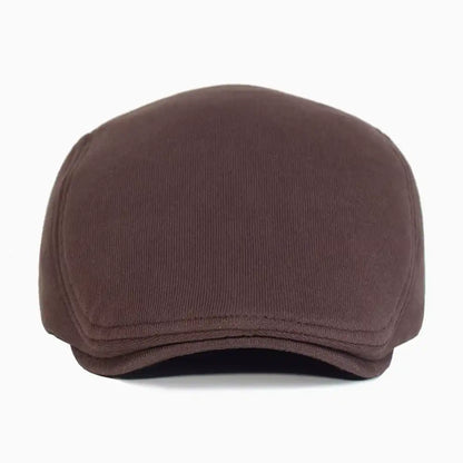 Béret casquette Christophe en coton marron, vue de face