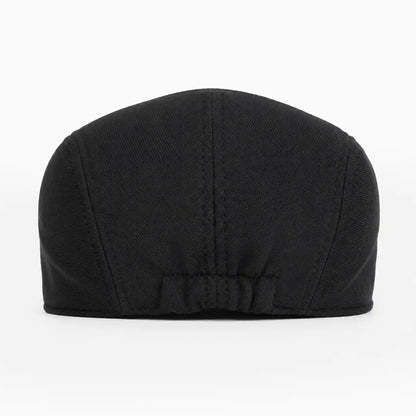 Béret casquette Christophe en coton noir, vue de dos