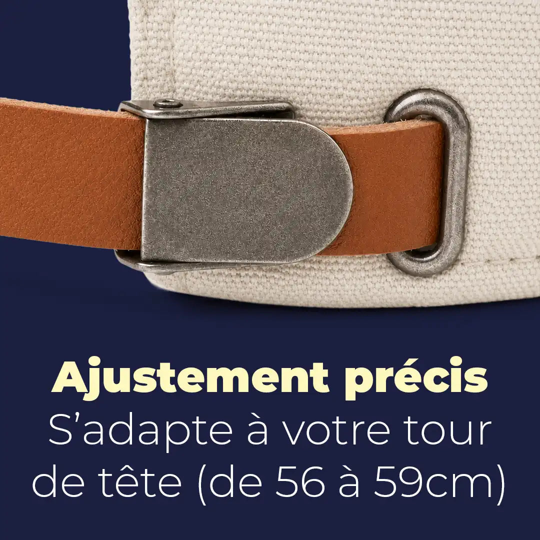 Béret casquette Enzo beige, bande d'ajustement réglable