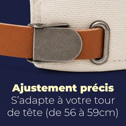 Béret casquette Enzo beige, bande d'ajustement réglable