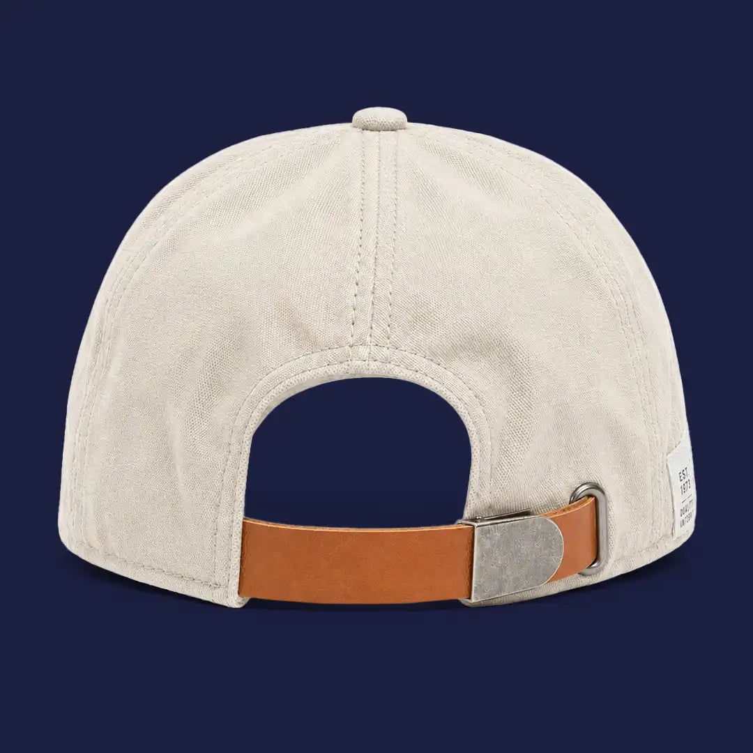 Béret casquette Enzo en coton beige, vue de dos