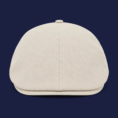 Béret casquette Enzo en coton beige, vue de face