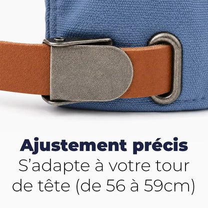 Béret casquette Enzo bleu jean, bande d'ajustement réglable