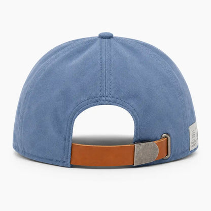 Béret casquette Enzo en coton bleu jean, vue de dos