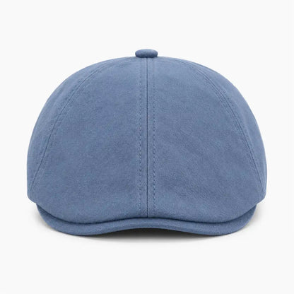 Béret casquette Enzo en coton bleu jean, vue de face
