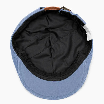 Béret casquette Enzo bleu jean, intérieur et doublure coton