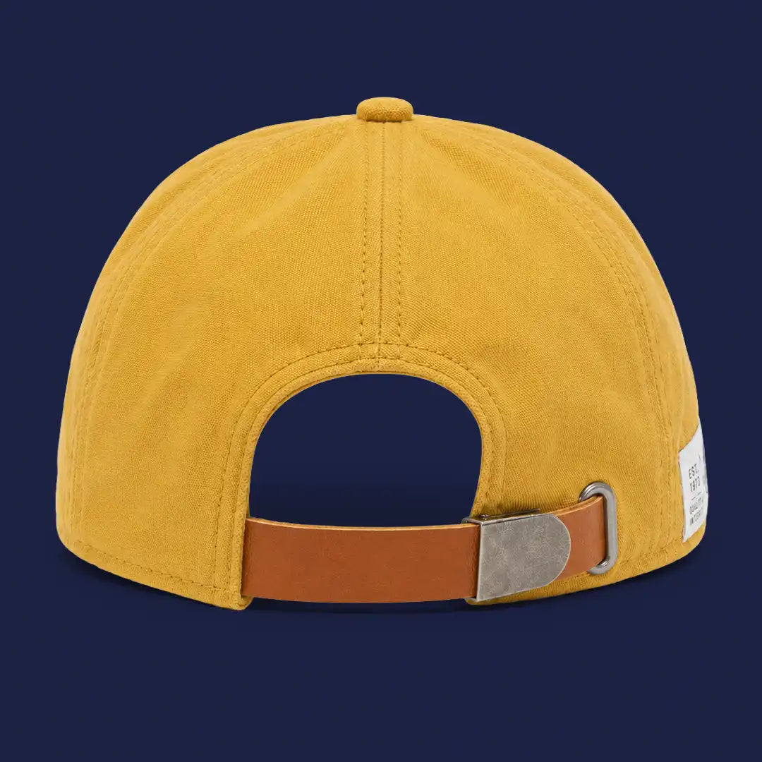 Béret casquette Enzo en coton jaune moutarde, vue de dos