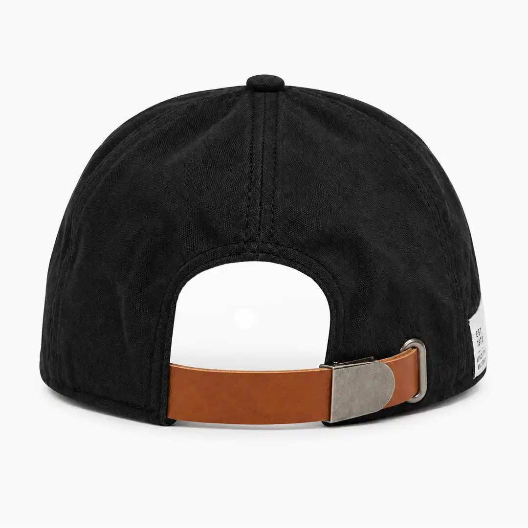 Béret casquette Enzo en coton noir, vue de dos