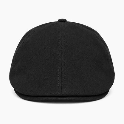 Béret casquette Enzo en coton noir, vue de face