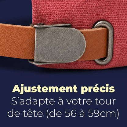 Béret casquette Enzo rouge bordeaux, bande d'ajustement réglable
