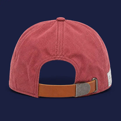 Béret casquette Enzo en coton rouge bordeaux, vue de dos
